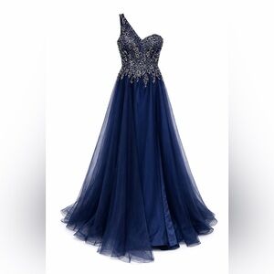 Jovani One of a Kind Navy Blue Prom Pageant Dress Size 4 NWOT